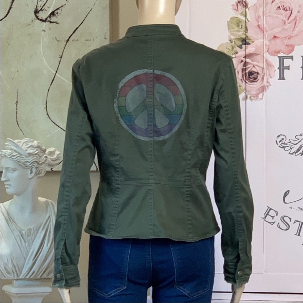 LIVE A LITTLE Army Green Cotton Jacket